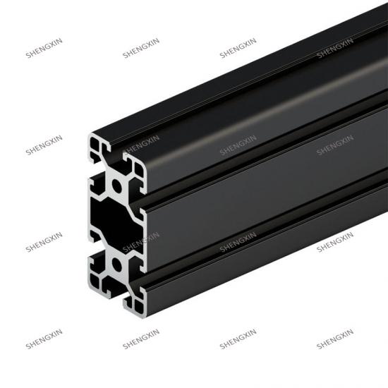 Perfil de extrusão de estrutura de alumínio anodizado preto Slot T de perfil 40 * 80 
